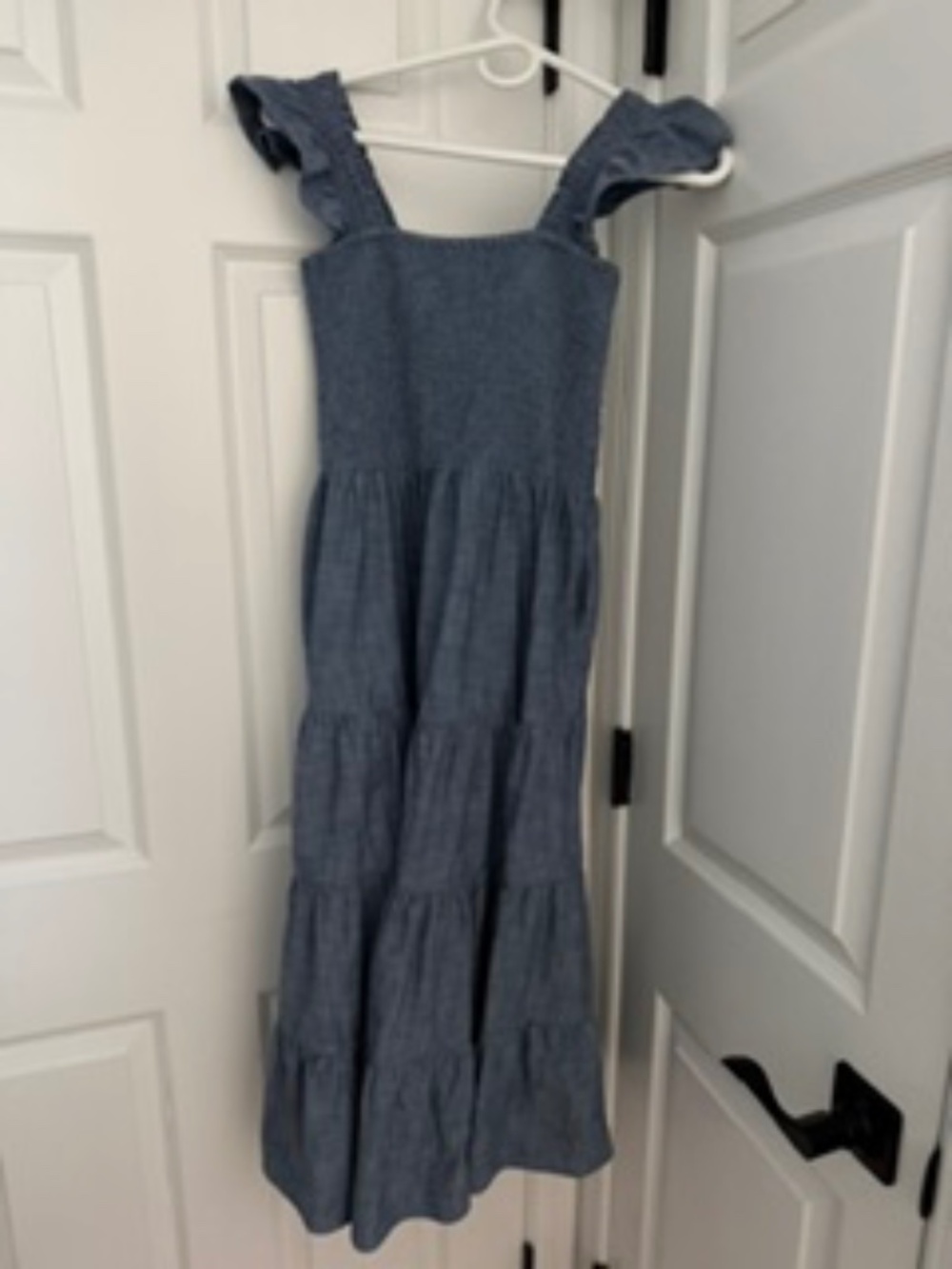 Lands' End Smocked Sleeveless Soft Denim Dress - Size 2